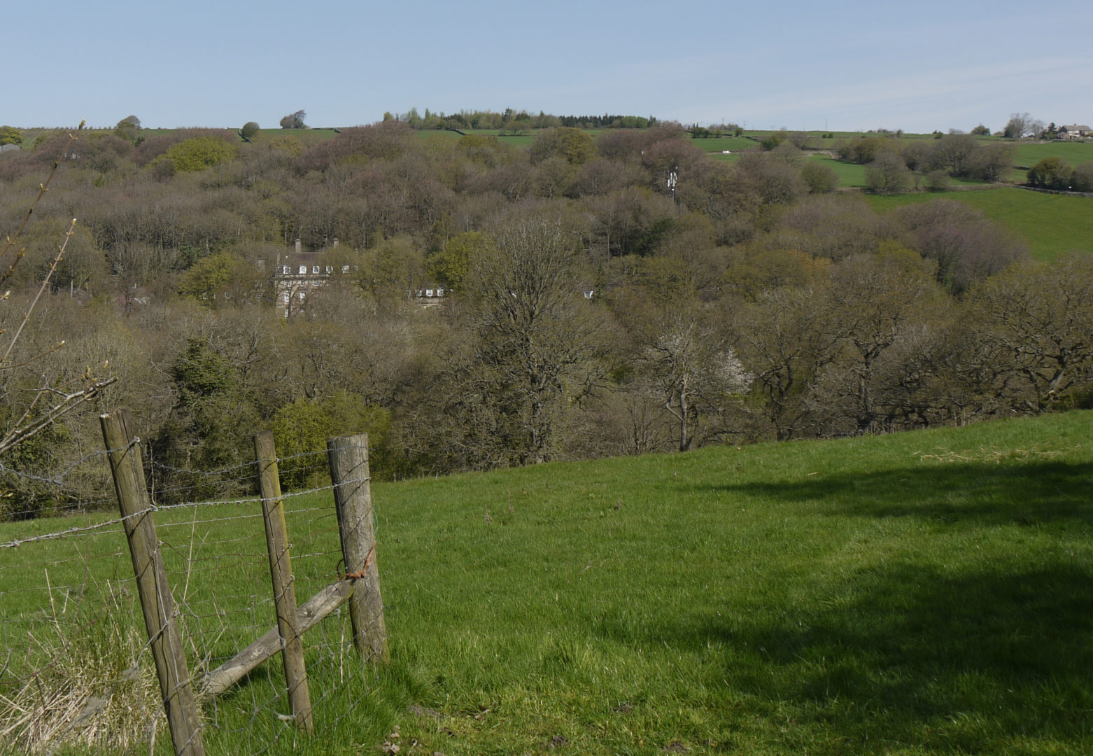 A view across the Rivelin Valley to the old Edward VII hospital in the trees, thankfully without an opencast coal mine above it