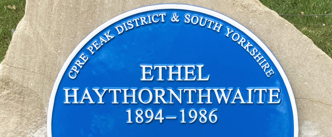 Blue heritage plaque commemorating our founder Ethel Haythornthwaite