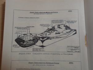 Page from Quarrying in the Peak District, 1950, showing bad quarrying techniques